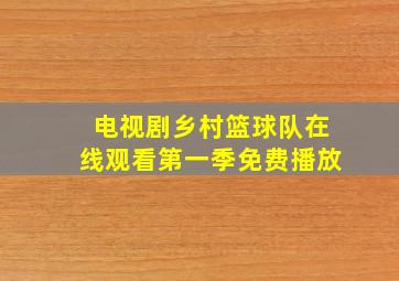 电视剧乡村篮球队在线观看第一季免费播放