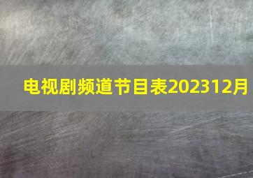 电视剧频道节目表202312月