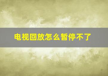 电视回放怎么暂停不了