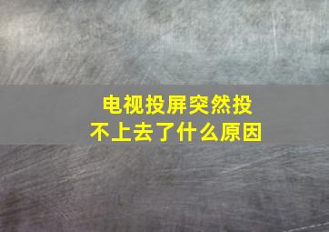 电视投屏突然投不上去了什么原因