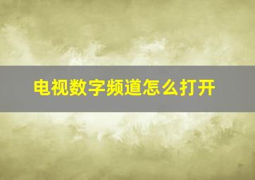 电视数字频道怎么打开