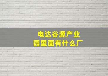 电达谷源产业园里面有什么厂