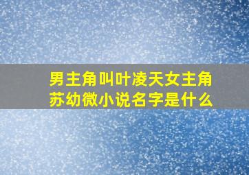 男主角叫叶凌天女主角苏幼微小说名字是什么