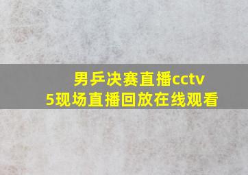 男乒决赛直播cctv5现场直播回放在线观看