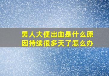 男人大便出血是什么原因持续很多天了怎么办