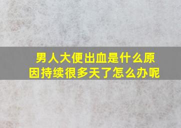 男人大便出血是什么原因持续很多天了怎么办呢