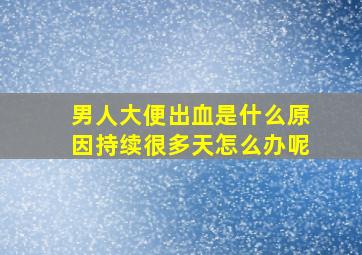 男人大便出血是什么原因持续很多天怎么办呢