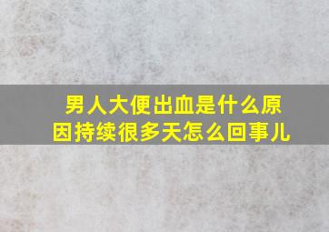 男人大便出血是什么原因持续很多天怎么回事儿