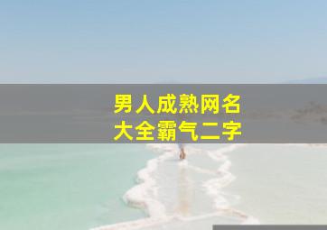 男人成熟网名大全霸气二字