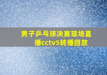 男子乒乓球决赛现场直播cctv5转播回放