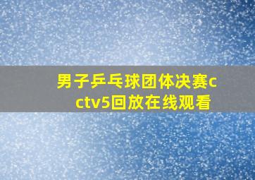 男子乒乓球团体决赛cctv5回放在线观看