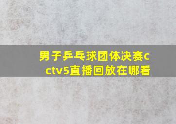 男子乒乓球团体决赛cctv5直播回放在哪看