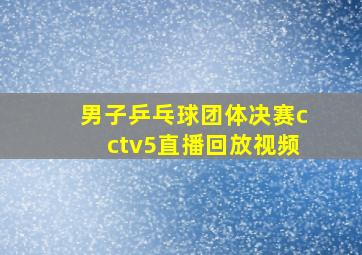 男子乒乓球团体决赛cctv5直播回放视频