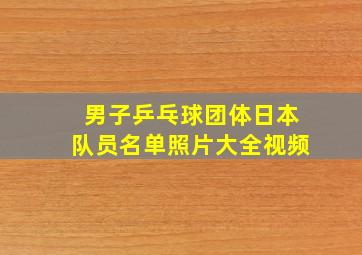 男子乒乓球团体日本队员名单照片大全视频