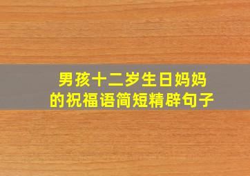 男孩十二岁生日妈妈的祝福语简短精辟句子