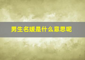 男生名媛是什么意思呢