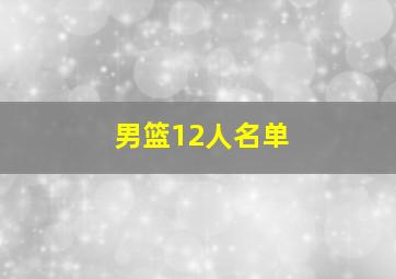 男篮12人名单