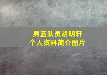 男篮队员胡明轩个人资料简介图片