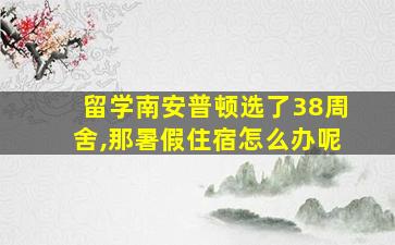 留学南安普顿选了38周舍,那暑假住宿怎么办呢