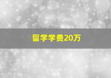 留学学费20万