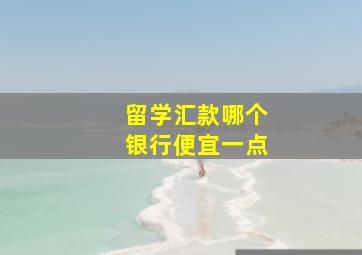 留学汇款哪个银行便宜一点