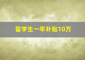 留学生一年补贴10万