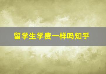 留学生学费一样吗知乎