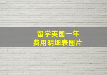 留学英国一年费用明细表图片