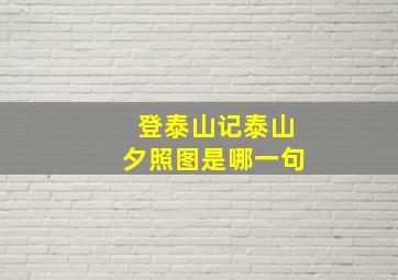 登泰山记泰山夕照图是哪一句