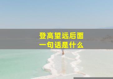 登高望远后面一句话是什么