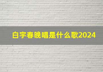 白宇春晚唱是什么歌2024