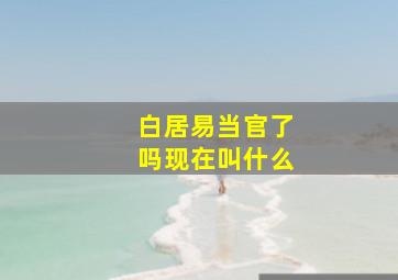 白居易当官了吗现在叫什么