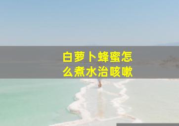 白萝卜蜂蜜怎么煮水治咳嗽