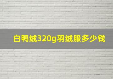 白鸭绒320g羽绒服多少钱