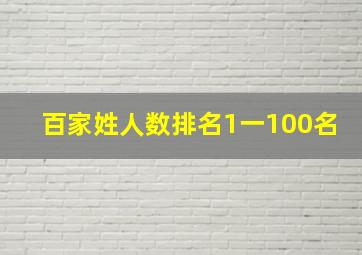 百家姓人数排名1一100名