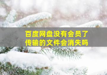 百度网盘没有会员了传输的文件会消失吗