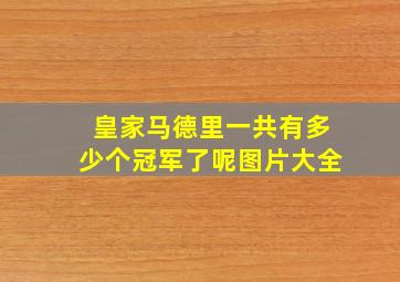 皇家马德里一共有多少个冠军了呢图片大全