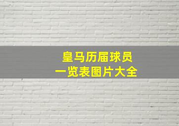 皇马历届球员一览表图片大全