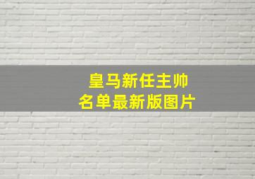 皇马新任主帅名单最新版图片