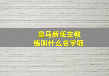 皇马新任主教练叫什么名字呢