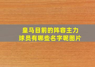 皇马目前的阵容主力球员有哪些名字呢图片