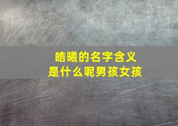 皓曦的名字含义是什么呢男孩女孩