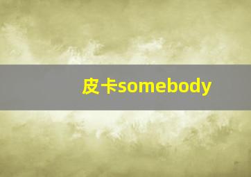 皮卡somebody