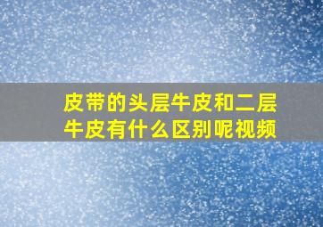 皮带的头层牛皮和二层牛皮有什么区别呢视频