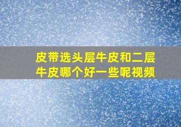 皮带选头层牛皮和二层牛皮哪个好一些呢视频