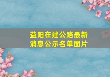 益阳在建公路最新消息公示名单图片