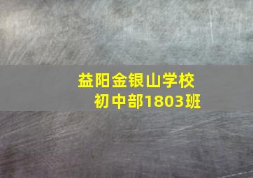 益阳金银山学校初中部1803班