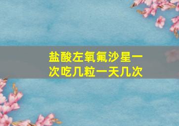 盐酸左氧氟沙星一次吃几粒一天几次