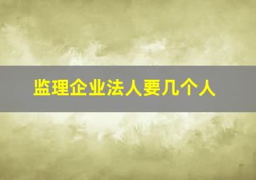 监理企业法人要几个人