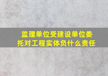 监理单位受建设单位委托对工程实体负什么责任